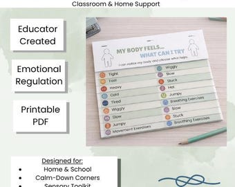 My Body Feels… Flip Chart | Interoception Self-Regulation Tool | Calm Down Strategies for Kids | Classroom & Home Support
