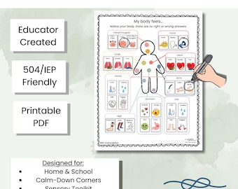 Body Check-In Visual | Interoception & Self-Regulation Tool | Executive Function Support | Printable Calm-Down Resource