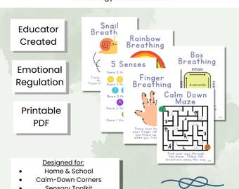 Calming Strategies Poster Set | Breathing & Regulation Visuals for Kids | SEL ADHD Anxiety Support | Classroom and Home