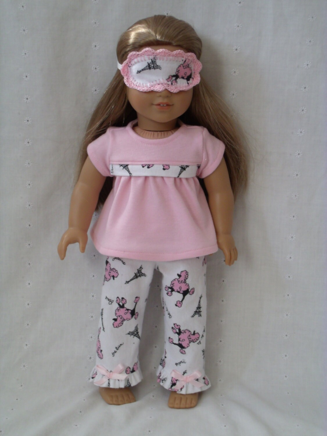 American Girl Doll Pajamas and Sleep Mask Pink Poodles and Etsy