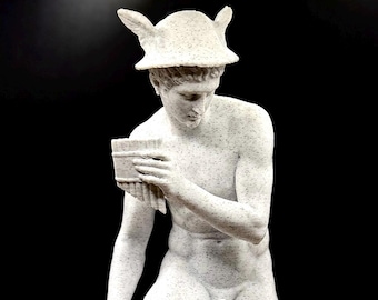 Hermes / Mercury Statue – Large Classical Greek Roman Sculpture – Eco-Friendly 3D Printed Art – Mythology Home Decor Gift (20-25cm)