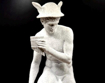 Hermes / Mercury Statue – Small Classical Greek Roman Sculpture – Eco-Friendly 3D Printed Art – Mythology Home Decor Gift (5-15cm)