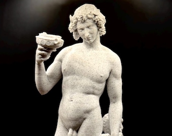 Dionysus / Bacchus Statue – Small Classical Greek Roman Sculpture – Eco-Friendly 3D Printed Art – Mythology Home Decor Gift (5–15cm)