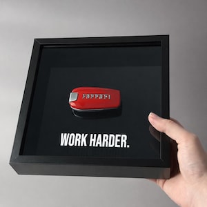 Ferrari Key Shadow Box, Luxury Automotive Office Decor, Motivational Gift for Him