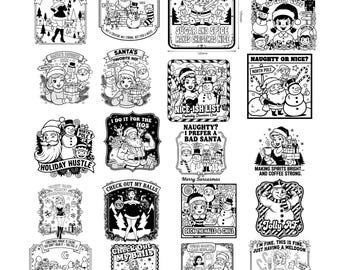 Snarky Christmas SVG Bundle | 20 Retro Holiday Designs (png, svg, pdf, jpg)