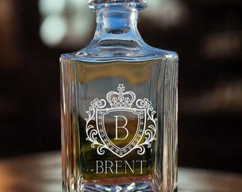 Personalized Whiskey Decanter Set, Custom Groomsman Gift