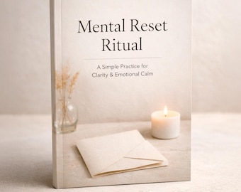 Mental Reset Ritual for Overthinking | 10-Minute Calm Practice | Printable Self-Care Guide PDF | Anxiety Relief