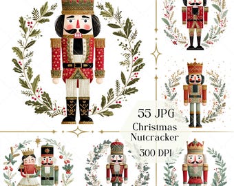 Weihnachten Nussknacker Soldat Clipart, Digital Planner Art JPG, Junk Journal Download