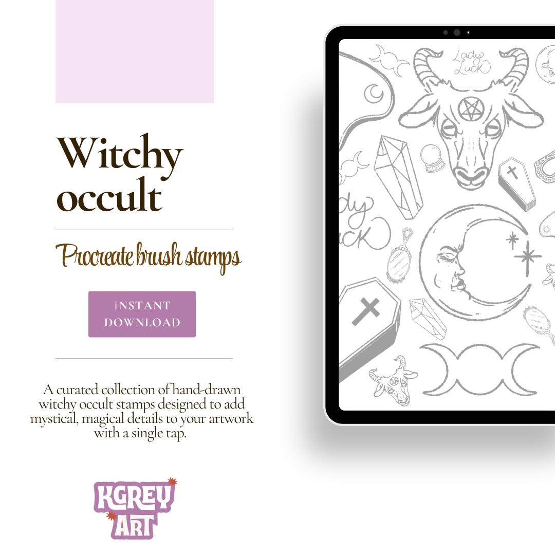 Witchy Procreate Brush Set | Magical Icon Stamp Brushes for Procreate ...
