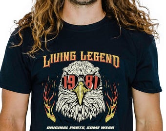 45th Birthday Shirt for Men | Living Legend 1981 Rock 'n Roll Classic Birthday Gift T-Shirt