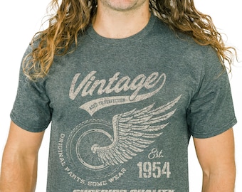 72nd Birthday Gift | Vintage 1954 Original Parts, Some Wear Birthday Shirt for Men or Women