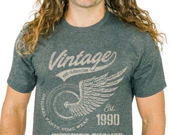 36th Birthday Gift | Vintage 1990 Original Parts, Some Wear Birthday Shirt for Men or Women