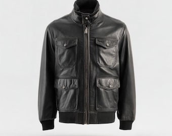 Vintage 90's JAPAN Winter Cowhide Leather Jacket Japan Leather