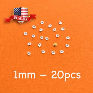 20 piezas de 1 mm 2pp de diamantes de imitación de cristal redondos con parte trasera de lámina para reparación de joyas, manualidades artísticas