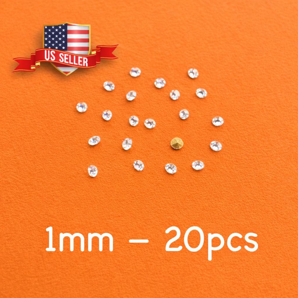 20 Pcs 1mm 2pp Round Foil Back Crystal Rhinestones Jewelry Repair ...