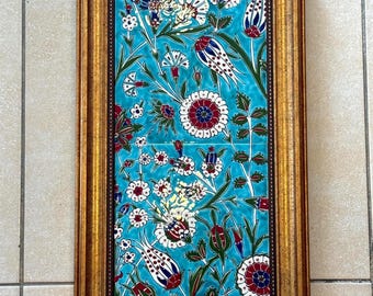 Handmade Iznik Night Garden Tile Wall Art
