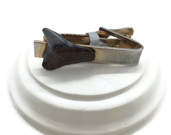Vintage Shark Tooth Tie Clip: Stainless Steel Tie Bar
