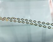 14 Karat Yellow Gold Chain Necklace Cable Style Diamond Cut 0.6 Grams 16 Inches Long