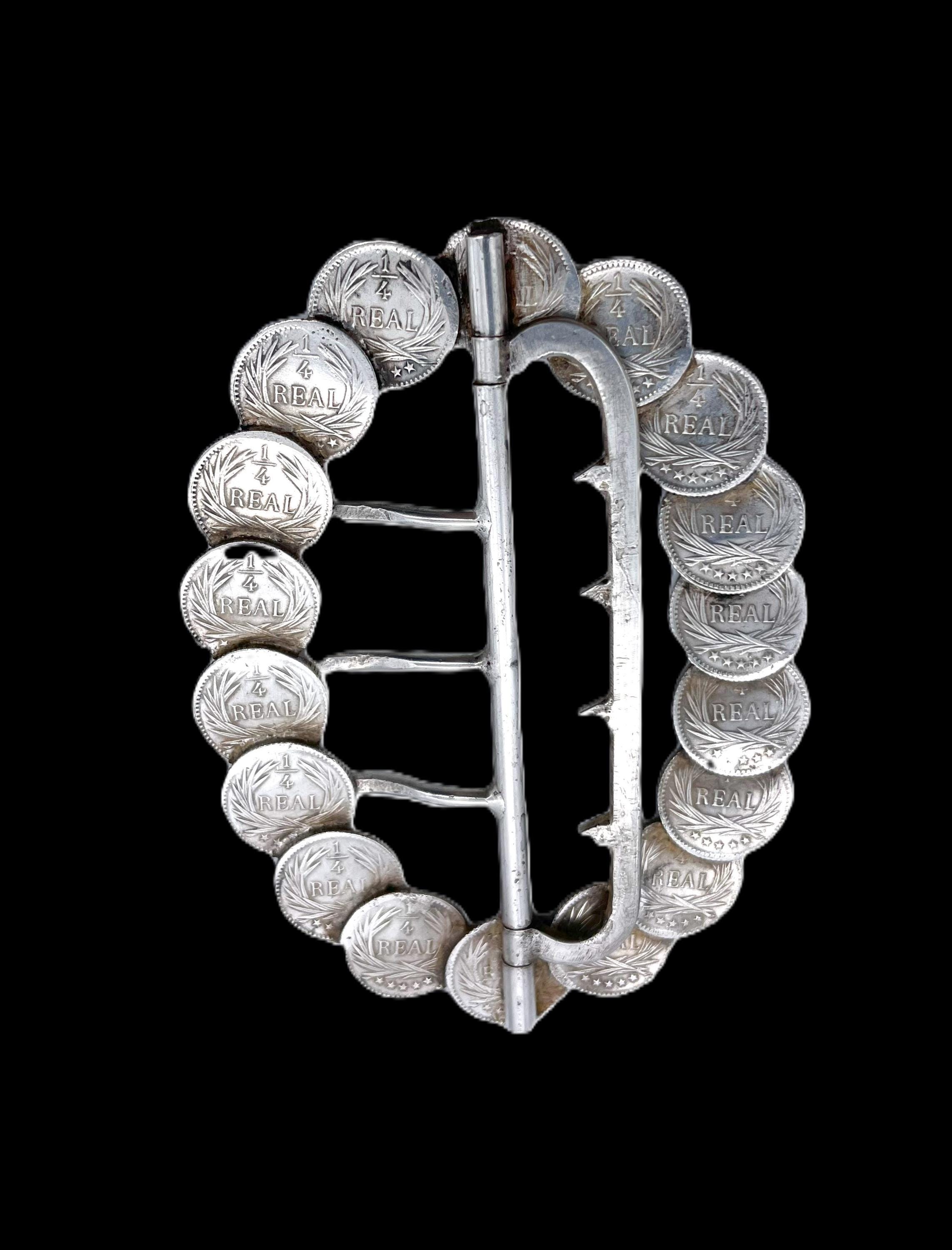 Sterling Silver 9.25 Guatemala Antique Belt Buckle 18k Gold 925 Sterling Silver Belt Buckle Plata De Jalisco  main image 4