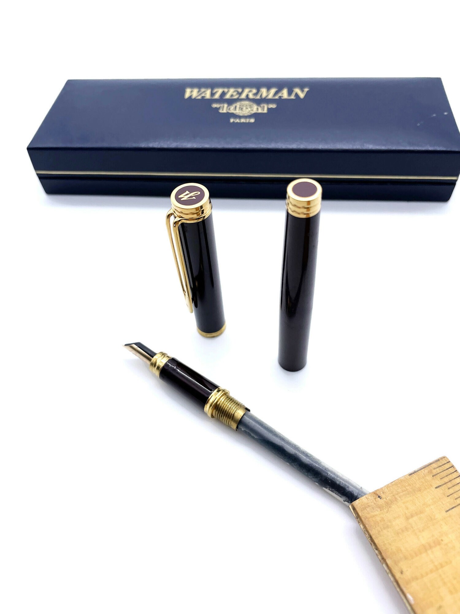 Vintage Waterman Ideal Fountain Pen Brown Enamel 750 18K Gold Nib