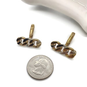 Swank Vintage Two-Tone Chain Cufflinks: Gold & Silver