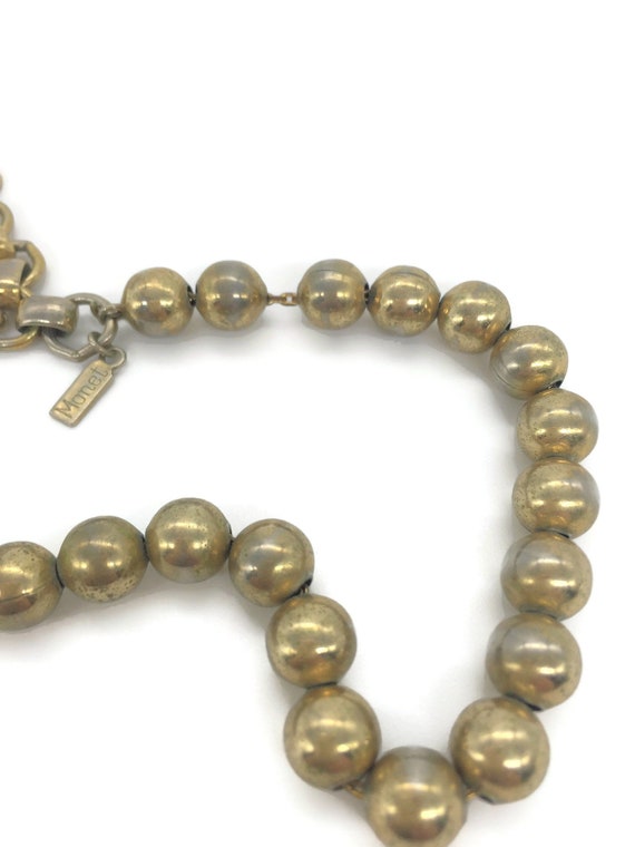 Monet Gold Metal Bead Choker Necklace 