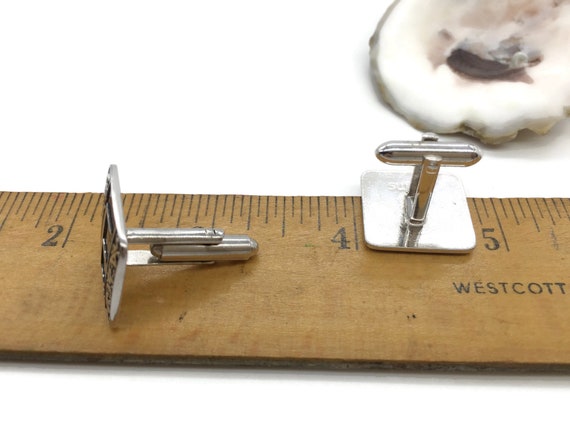 SWANK Initial E Cufflinks: Black Enamel Silver To… - image 2