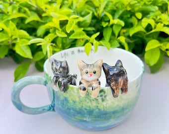 Personalized pet mug custom pet mug ceramic peekaboo mug/hidden animal coffee mug/Custom Cat and Dog Ceramic Mug/Gift For Dog Owner/dog mug