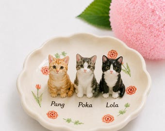 Custom 3D Sculpted Dog Figurine Ring Dish, Handpainted Ceramic Jewelry Tray