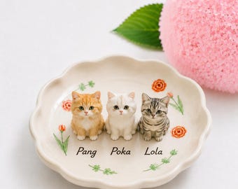Custom 3D Sculpted Dog Figurine Ring Dish, Handpainted Ceramic Jewelry Tray