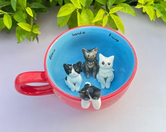 Gepersonaliseerde huisdiermok aangepaste huisdiermok keramische kiekeboemok/koffiemok met verborgen dieren/aangepaste kat en hond keramische mok/cadeau voor hondeigenaar/hondmok