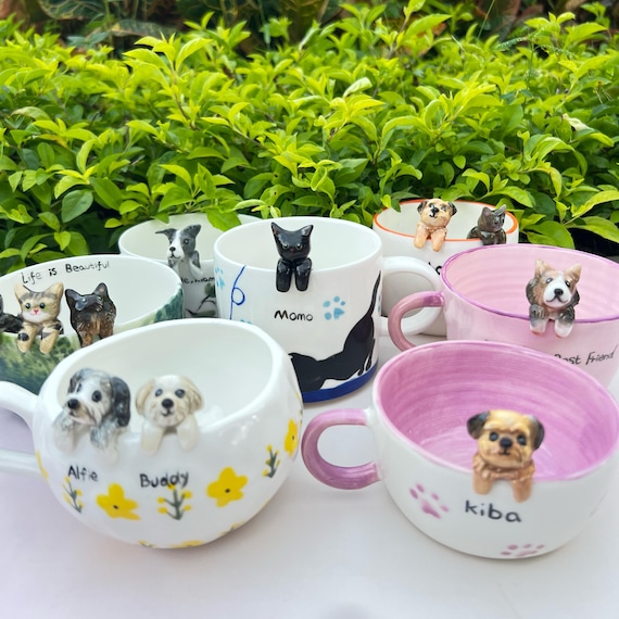 Personalized pet mug custom pet mug ceramic peekaboo mug/hidden animal coffee mug/Custom Cat and Dog Ceramic Mug/Gift For Dog Owner/dog mug