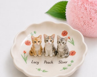 Custom 3D Sculpted Dog Figurine Ring Dish, Handpainted Ceramic Jewelry Tray