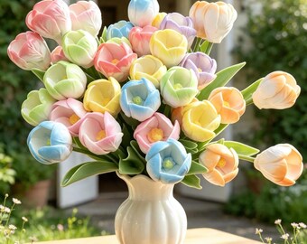Handmade ceramic flowers that never fade. Suitable for home décor, gardens, farms, and other decorative purposes.