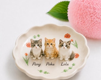 Custom 3D Sculpted Dog Figurine Ring Dish, Handpainted Ceramic Jewelry Tray