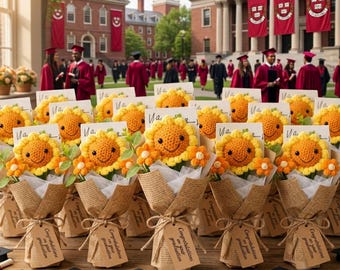 Ramo de flores de ganchillo hecho a mano, regalo de flores tejidas, regalo de agradecimiento para profesores, regalo de aprecio para profesores, lindo regalo para profesores, decoración de escritorio