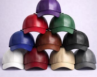 handmade Genuine Brown Leather Baseball Cap – Classic Minimal Style