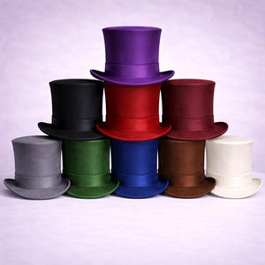 Sombrero de copa de cuero blanco hecho a mano: estilo minimalista, formal y gótico.