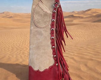 Handcrafted Leather Fringe Chaps | Western Cowboy Riding & Biker Style