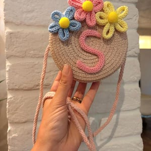 Bolsito Niña Comunión Personalizado, Bolso Primera Comunión con Inicial, Regalo Bautizo Niña de Tela Artesanal, Mini Bandolera