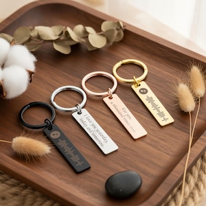 Porte-clés musique personnalisé, porte-clés code Spotify personnalisé, cadeau porte-clés chanson gravée, cadeau d'anniversaire pour lui et elle
