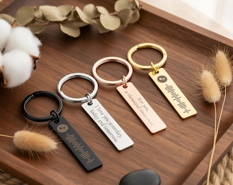 Porte-clés musique personnalisé, porte-clés code Spotify personnalisé, cadeau porte-clés chanson gravée, cadeau d'anniversaire pour lui et elle