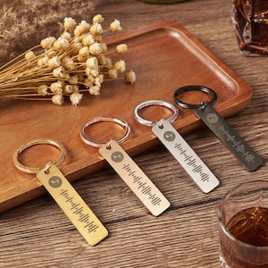 Portachiavi musicale personalizzato, portachiavi con codice Spotify personalizzato, portachiavi con canzone incisa, regalo di anniversario per lui e per lei