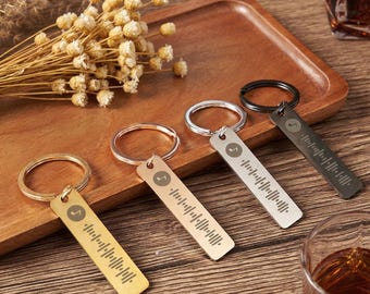 Porte-clés musique personnalisé, porte-clés code Spotify personnalisé, cadeau porte-clés chanson gravée, cadeau d'anniversaire pour lui et elle