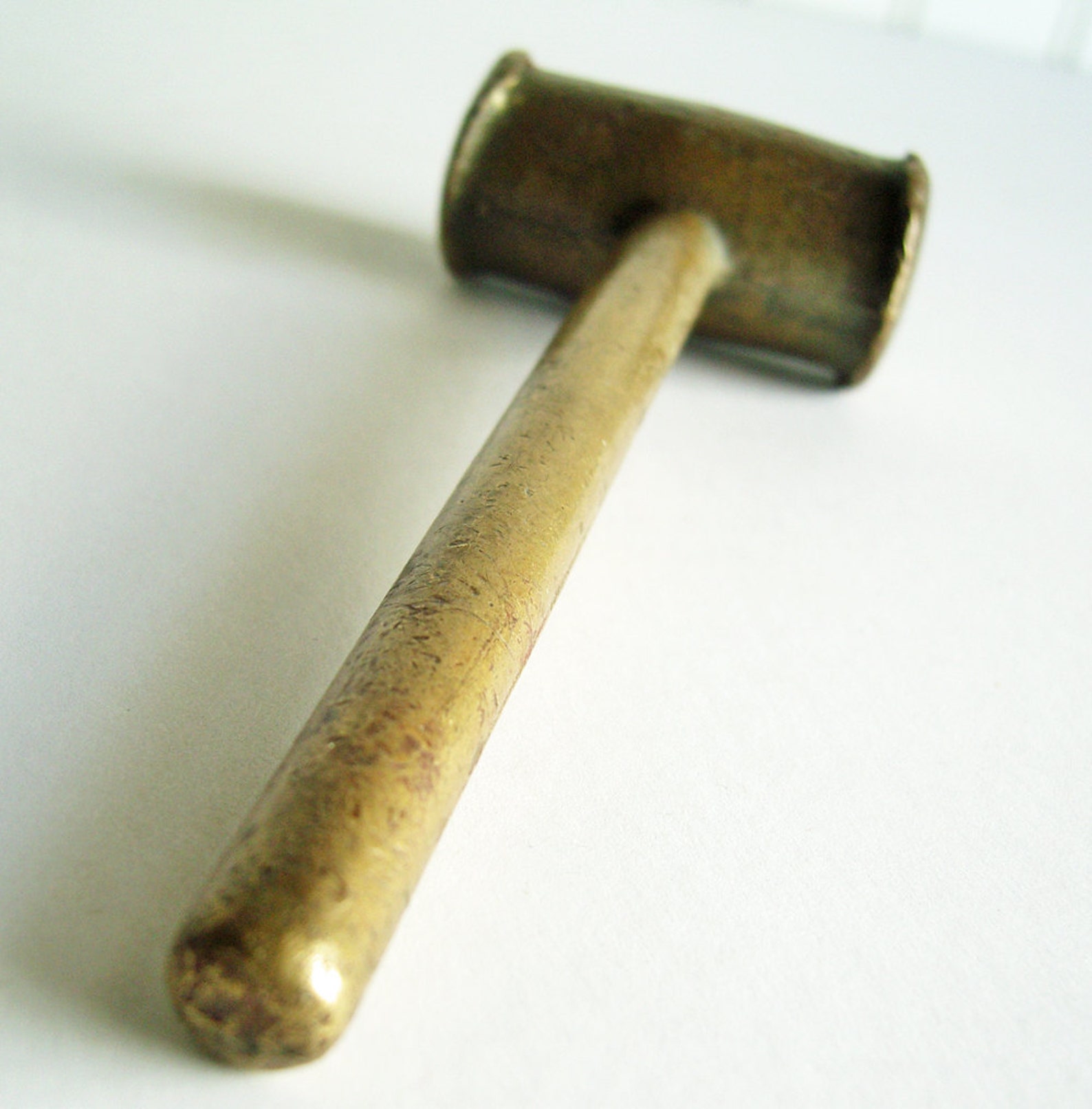 Old Solid Brass Hammer Etsy