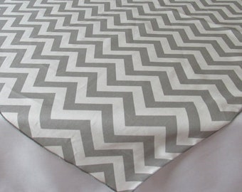 Gray and White Chevron table square, overlay - SELECT A SIZE