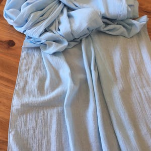 Gauze Table Runner Light Blue Table Runner, Rustic Table Runner - NO RAW EDGES - all sides are finished