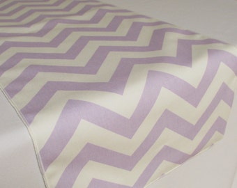 Lavender and White Chevron table runner - SELECT A SIZE