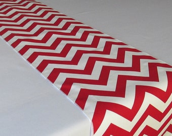 Red and White table runner - Premier Print Chevron - SELECT A SIZE