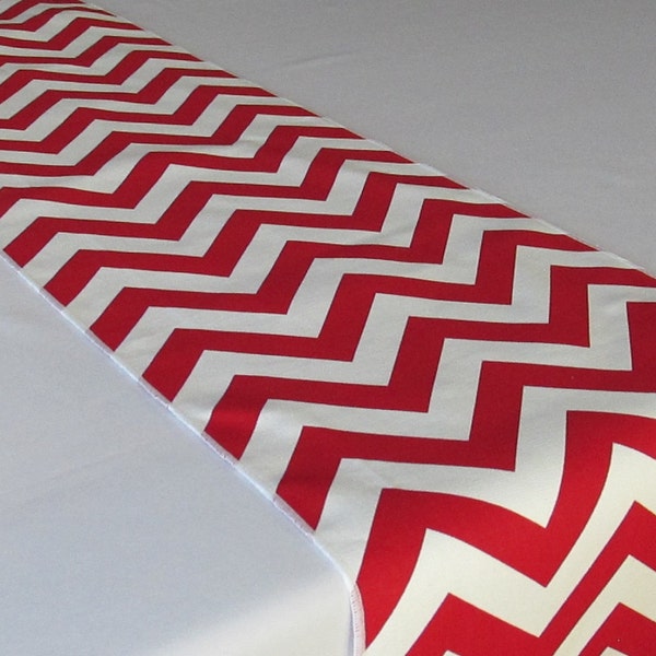 Red and White table runner - Premier Print Chevron - SELECT A SIZE